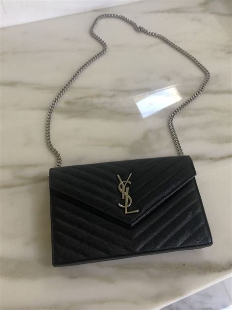 ysl black silver chain|ysl wallets on chain.